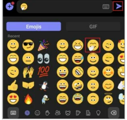 Emoji em Equipes no Android.