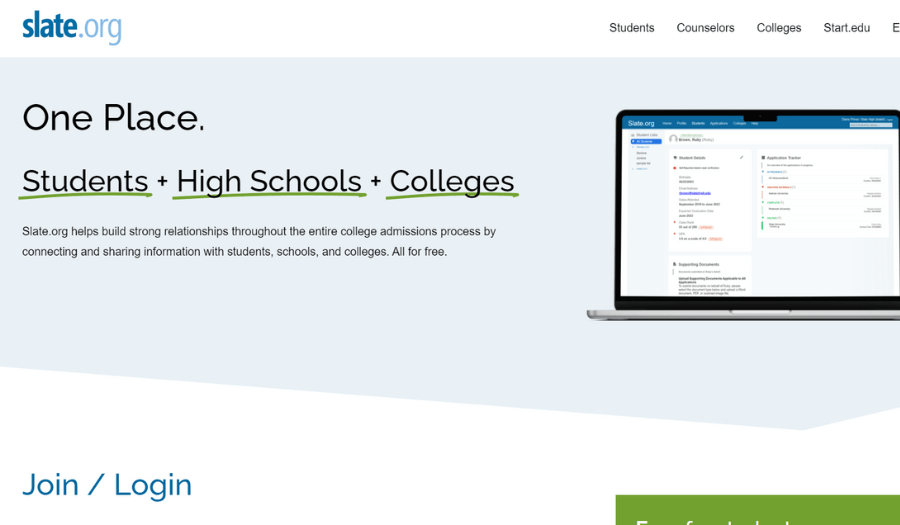 Slate.org para admissão em faculdades